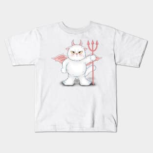 Devil White Cat Kids T-Shirt